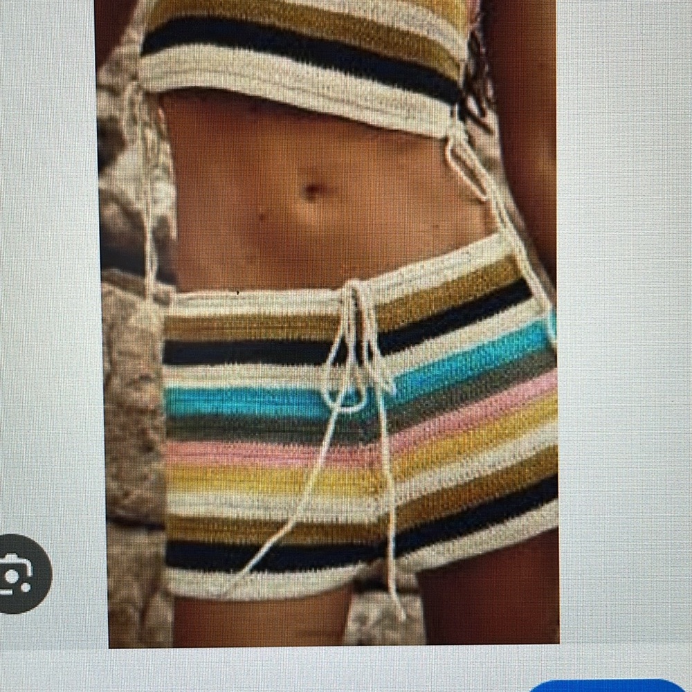 Zara Multicolor Crochet Knit Women Shorts